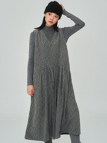 Flower Corduroy Gray Dress - J VINEYARD - Modalova