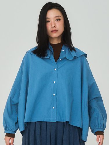 Big Frill Collar Blue Blouse - J VINEYARD - Modalova