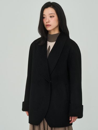 J handmade Wool Black Coat - J VINEYARD - Modalova