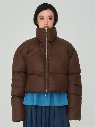 Volume Short Brown Padded jacket - J VINEYARD - Modalova