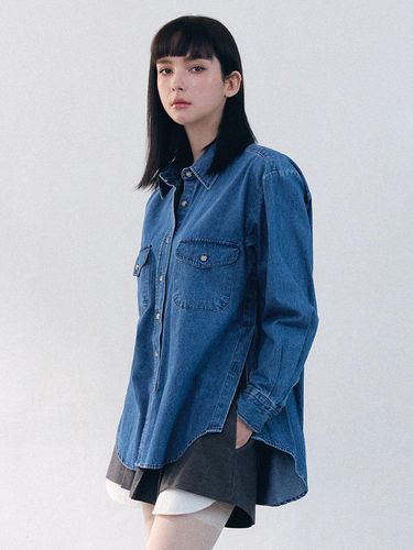 Cuff Point Cotten Shirt - Denim - CLO`ET - Modalova