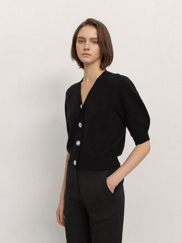 Cashmere 100% Jewelry Half - Sleeve Cardigan Black - Mare di mari - Modalova