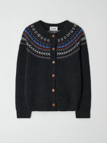 Coet] Nordic Wood Button Cardigan_Charcoal - Coett - Modalova