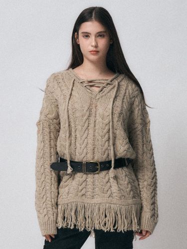 V tassel knit ops [beige] - MIDNIGHT MOVE - Modalova