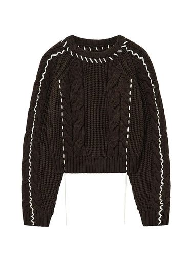 Handmade Cable Cropped Sweater () - NOIRER for WOMEN - Modalova