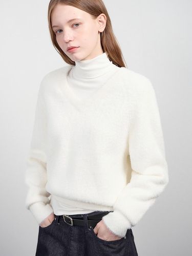 Raglan boucle V-neck knitwear_ASKPOO41070 - SISTINA - Modalova