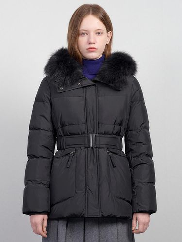 Fur Hooded Belted down Jumper_ASDJPO41050 - SISTINA - Modalova