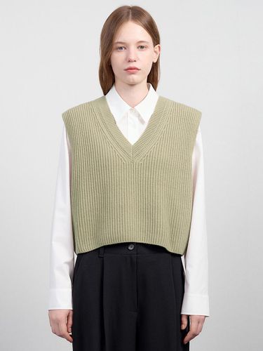 String V-neck Knitwear Vest_ASKVTO41540 - SISTINA - Modalova