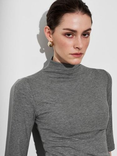 Mock neck ribbed T-shirt - MOONT - Modalova