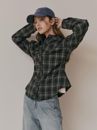 AR_Plaid shirring waist shirt_BLACK - Aei&Rei - Modalova