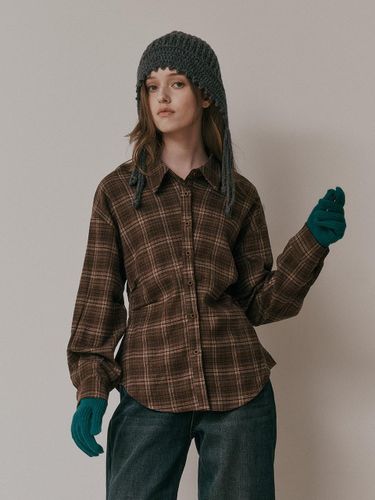 AR_Plaid shirring waist shirt_BROWN - Aei&Rei - Modalova