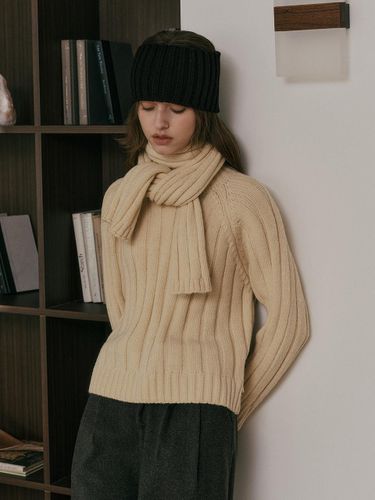 AR_Vertical striped muffler knit top - Aei&Rei - Modalova