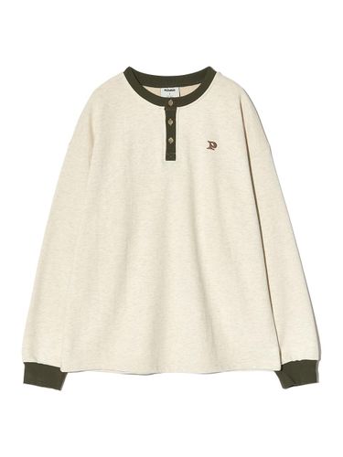 OVERSIZED HENLEY NECK SWEATSHIRTS (IVORY) - PIECEMAKER - Modalova