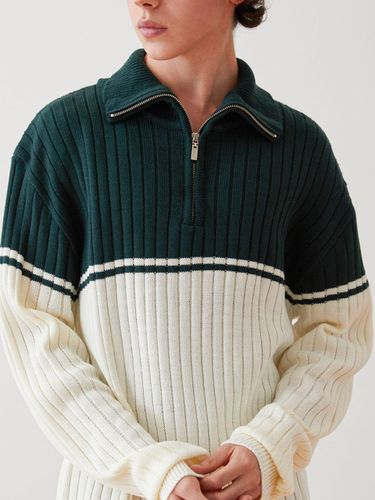 ST Two-Tone Half Zip-Up Knitwear_Green - Trip LE Sens - Modalova