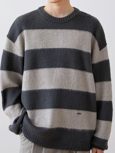 Hairy Stripe Knitwear_Gray - Trip LE Sens - Modalova