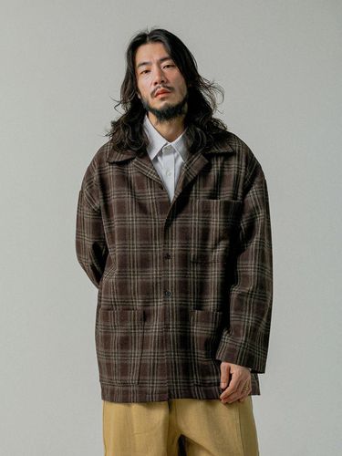 Clean Match Check shirt jacket Brown - RUGGED HOUSE - Modalova