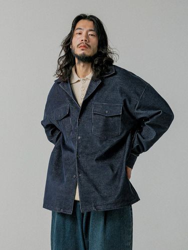 Corduroy Open Collar Shirt Dark Blue - RUGGED HOUSE - Modalova