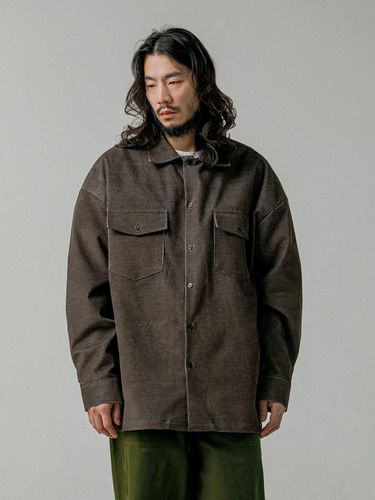 Corduroy Open Collar Shirt Brown - RUGGED HOUSE - Modalova