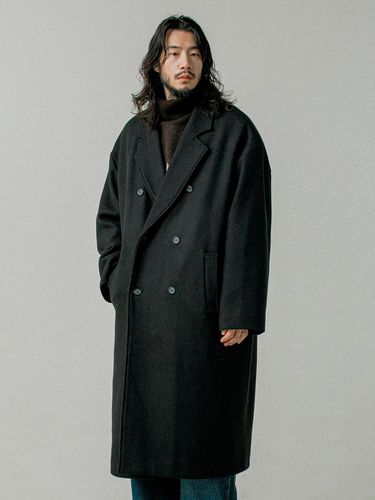 Standard Basic Double Wool Coat Black - RUGGED HOUSE - Modalova