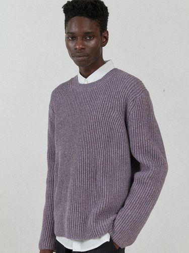 Punch Hole Wool Round Knitwear_Purple - Trip LE Sens - Modalova