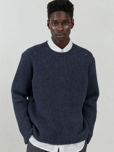 Punchhole Wool Round Knitwear_Navy - Trip LE Sens - Modalova