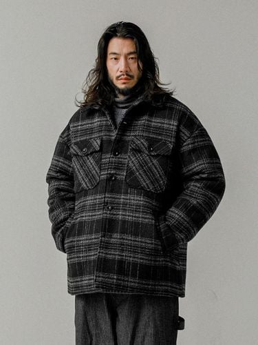 Flannel checkered wool jacket black - RUGGED HOUSE - Modalova