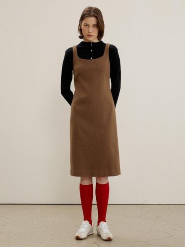 S Sleeveless Midi Wool Blend Dress [Brown] - MAISONMARAIS - Modalova