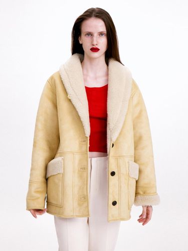 Shawl Collar Reversible Vegan Suede Mustang Jacket [YELLOW] - MAISONMARAIS - Modalova