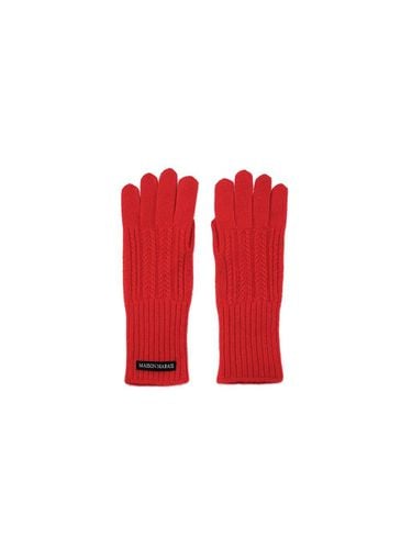 Wool Cashmere Cable Knit Gloves [Red] - MAISONMARAIS - Modalova