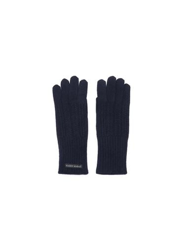 Wool Cashmere Cable Knit Gloves [Navy] - MAISONMARAIS - Modalova