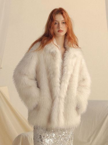 Fur Half Collar Neck Coat - Sincethen - Modalova