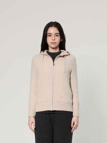 Cashmere Blend Quilted Hooded Knit Cardigan [Beige] (UFJKCA45BN-L) - UNIT - Modalova