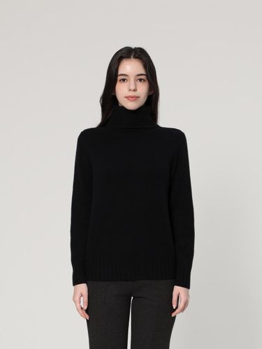 Cashmere Blend Turtleneck Relaxed Fit Pullover [BLACK] (UFJKTN445N) - UNIT - Modalova