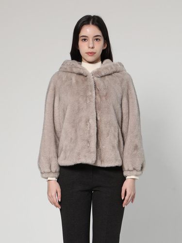 Faux Fur Overfit Hooded Jumper [GREY] (UFJWJA463T) - UNIT - Modalova