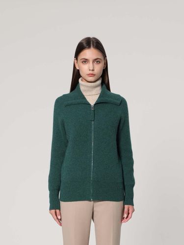 Cashmere Two-Way Zip-up Ribbed Knit Cardigan [GREEN] (UFJKCA454C-D) - UNIT - Modalova