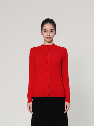 Cashmere Crew Neck Regular Fit Cardigan [RED] (UFJKCA450C) - UNIT - Modalova