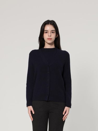 Cashmere V-neck Regular Fit Cardigan [Navy] (UFJKCA457C) - UNIT - Modalova