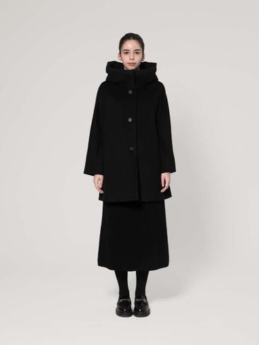 Overfit Hooded Wool Cashmere Half Coat [BLACK] (UFJWCO460N) - UNIT - Modalova