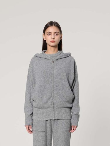 Wool Cashmere Hooded Zip-up Cardigan [Grey] (UFJKCA45EN) - UNIT - Modalova