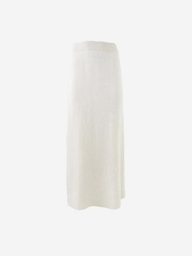 Fur Wool Hairy Texture Maxi Skirt [Ivory] - LA KOSMO - Modalova