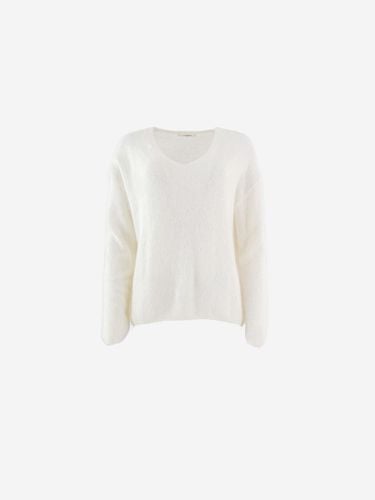 Fur Wool V-neck Loose Fit Knitwear [Ivory] - LA KOSMO - Modalova