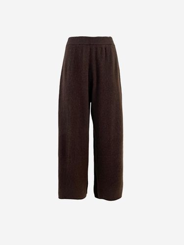 Fur Wool Wide Leg Pants [Brown] - LA KOSMO - Modalova