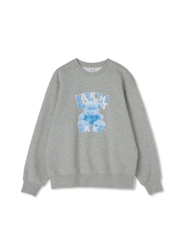 Teddy Bear Loose Fit Crewneck Sweatshirt [Melange Grey] - MARKM - Modalova