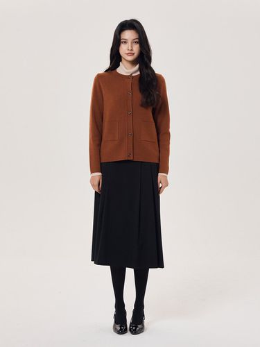 Wool Span Pleated Midi Skirt [BLACK] (UFJWBS381N) - UNIT - Modalova