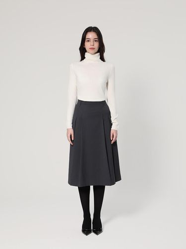 Wool Span Pleated Midi Skirt [GREY] (UFJWBS381N-D) - UNIT - Modalova