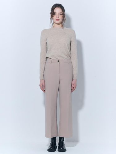 Fleece-Lined Stretch Wide-Leg Pants [Beige] (UFJWBP483N-L) - UNIT - Modalova