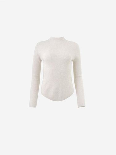 Fur Halfneck Slim Fit Knitwear [Ivory] - LA KOSMO - Modalova