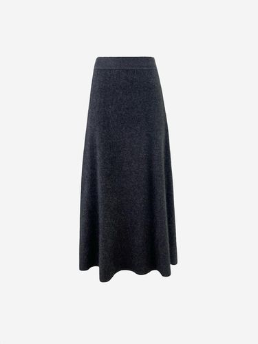 Fur Full A-line Maxi Skirt [Charcoal] - LA KOSMO - Modalova