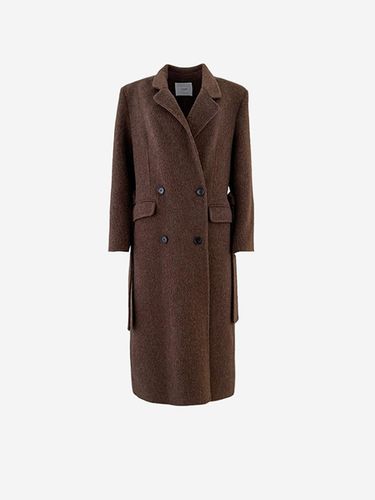 Alpaca Double Breasted Semi-Overfit Coat [Brown] - LA KOSMO - Modalova