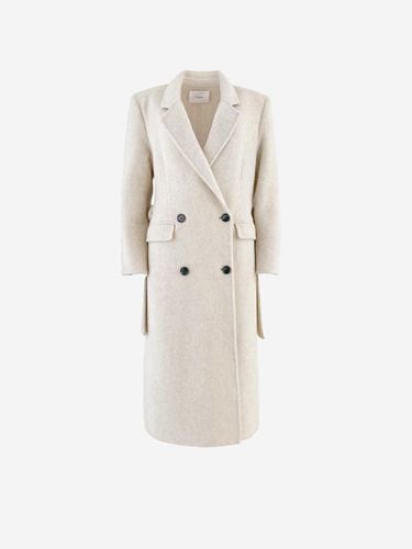 Alpaca Double Breasted Long Coat [Beige] - LA KOSMO - Modalova